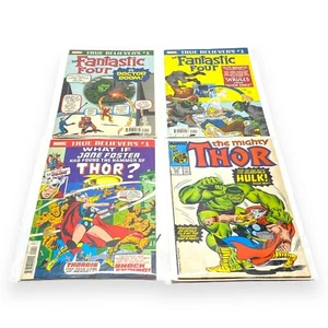 1980s Marvel Comics - Mixed Lot of 4 - Thor + Fantastic Four - Sleeved Vintage - Picture 1 of 4
