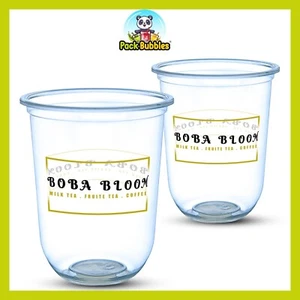 16oz Reusable PP Plastic Milkshake Cups – 100pcs Smoothie & Slush Drink Cups - Picture 1 of 8