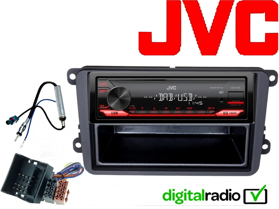 JVC  DAB+ USB Aux In Radio passend  für VW Passat 3c 2005 bis 2014 - Bild 1 von 4