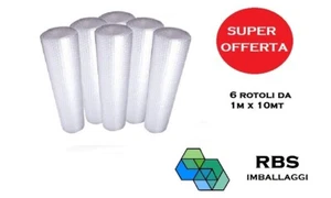 Rotolo pluriball altezza 1 m 100 cm x 10 metri materiale da per imballaggio - Foto 1 di 5