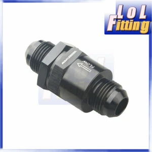 AN10 Aluminium Non Return One Way Check Valve Fuel EFI Fitting Adapter Black - Picture 1 of 9