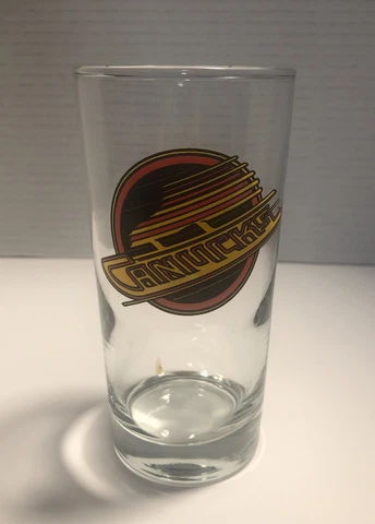 VINTAGE VANCOUVER 5”GLASS NHL OLD SCHOOL BLACK RED & YELLOW LOGO Cover