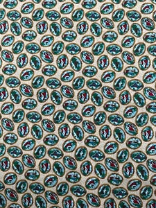 Cranston Print Works Beige Holiday Cameo Country Scene Print Fabric Remnant - Picture 1 of 15