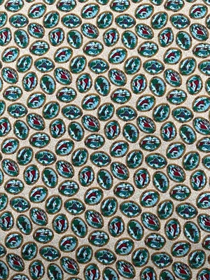 Cranston Print Works Beige Holiday Cameo Country Scene Print Fabric Remnant - Image 1 of 4