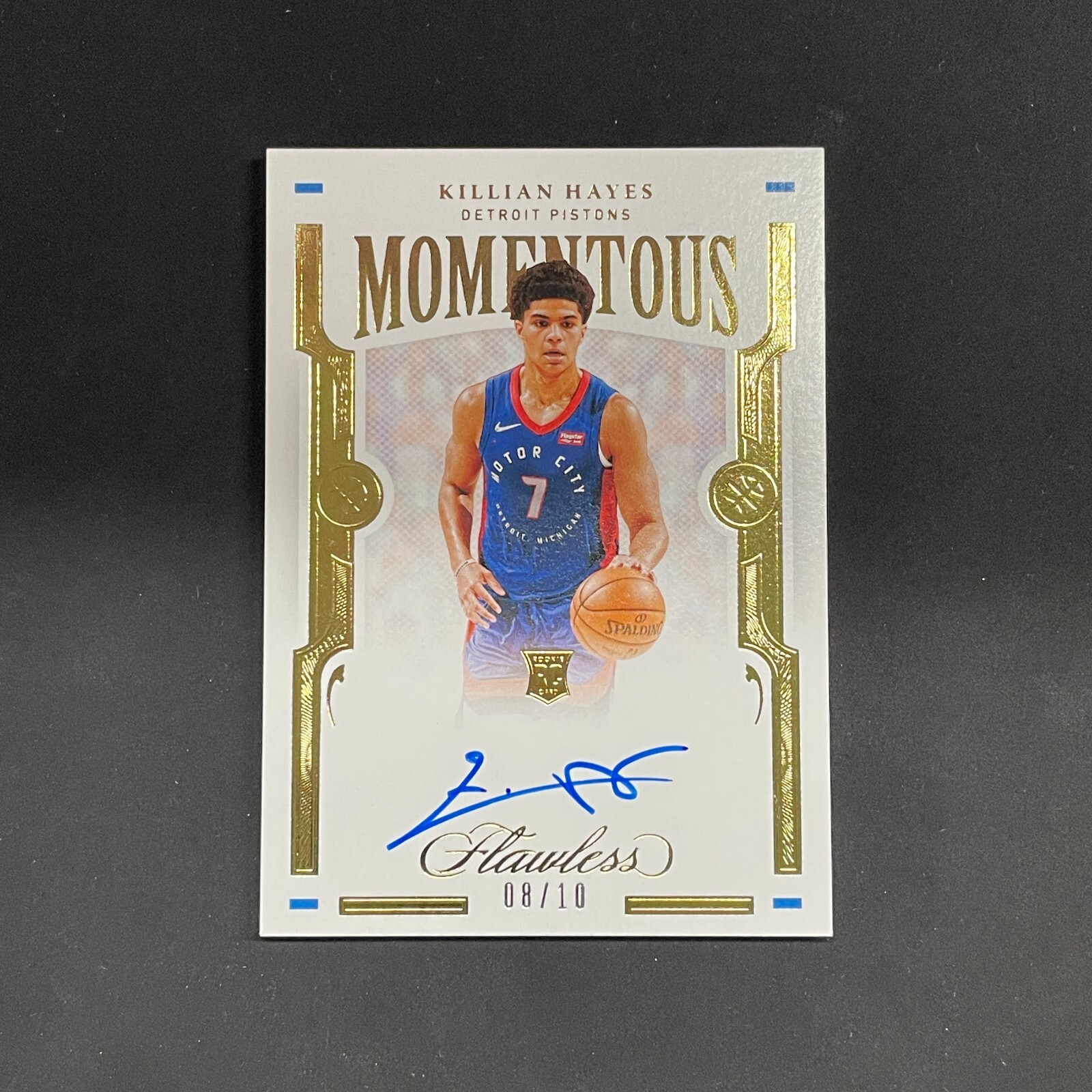 2020-21 Panini Flawless Killian Hayes Rookie Momentous Auto 08/10 Gold RC