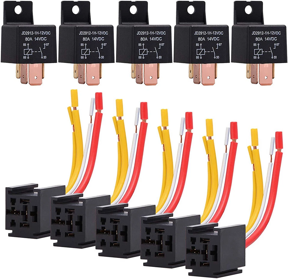 12V 80A Heavy Duty Relay 4 Pin SPST Normal Open Switch Control Car Van Motorbike - Image 1 of 4