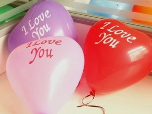 Globos de látex corazón de 10" color mixto ""Te amo"" celebración fiesta boda - Imagen 1 de 6