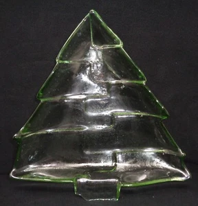 Christmas Tree Green-Tinted Glass Platter - Picture 1 of 4