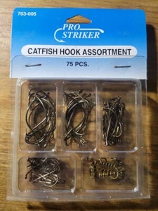 Pro Striker Catfish Fishing Hook Assortment Qty 75 pcs NEW Wide Gap Baitholder - Picture 1 of 8