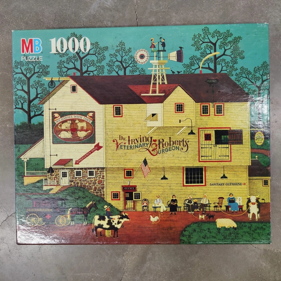 Rompecabezas Charles Wysocki 1000 piezas Americana “Dr Irvings Vetinario” 4697-S MB Foto 1 de 4