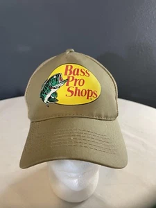 Bass Pro Shops Fishing Sports Hat Cap Beige Mesh Snapback vintage - Picture 1 of 5