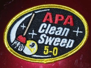 🔥💥APA 5-0 CLEAN SWEEP 9BALL TEAM PATCH AMERICAN POOLPLAYERS ASSOCIATION 🎱🔥 - Picture 1 of 1