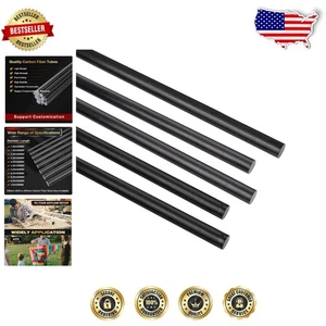 Varillas de fibra de carbono ligeras y duraderas de 5 piezas - 5 mm x 500 mm para radiocontrol y más allá - Imagen 1 de 8