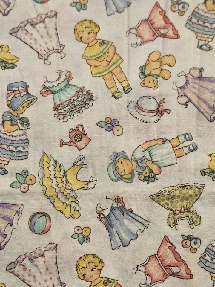 1998 Patty's Paper Dolls Allover By Daisy Kingdom Cotton Quilting Fabric 1 YD - Image 1 of 4