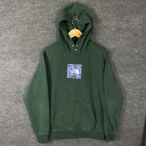 The North Face Himalayan Floral Mens Hoodie Size M Green Long Sleeve Logo Winter - Picture 1 of 19