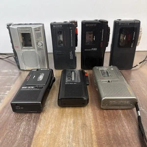 FOR PARTS OR REPAIR Lot of 7 SONY Microcassette Voice Tape Recorders - Picture 1 of 6