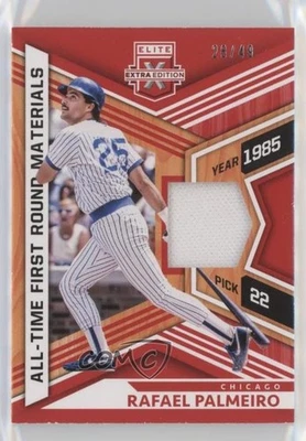 2021 Elite Extra Edition All-Time First Round Materials Red /49 Rafael Palmeiro - Image 1 of 2