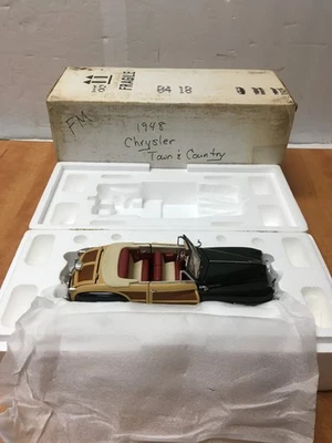 Franklin Mint 1948 Chrysler Town & Country Woody Convertible Black w/box - Image 1 of 4