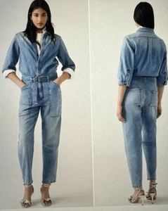 Mono Mono BA&SH GRANDE Combinación Frida Lavado Ligero Cinturón Denim Dama - Imagen 1 de 11