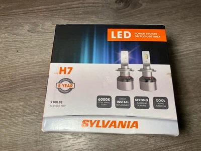 Sylvania H7 LED PowerSports/Fog Headlight Set of 2 Bulbs 6000k 18w Fog  Open Box - Image 1 of 4