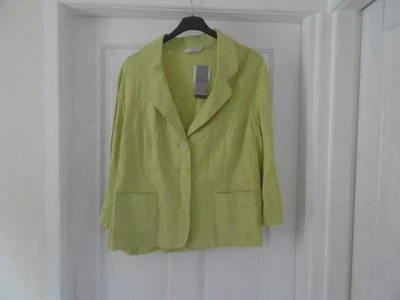 EWM Light Green 3/4 Sleeve 54% Linen Jacket. New - Image 1 of 4