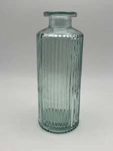 Light Green Glass Vase Ribbed 5” Tall - Picture 1 of 3