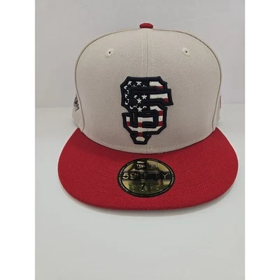 Gorra de béisbol New Era de los Gigantes de San Francisco 4 de julio bandera estadounidense 7 1/2 59,6 cm Foto 1 de 4