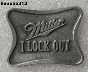 ⭐MILLER BEER "I LOCK OUT" JACKET HAT VEST PIN - Picture 1 of 1