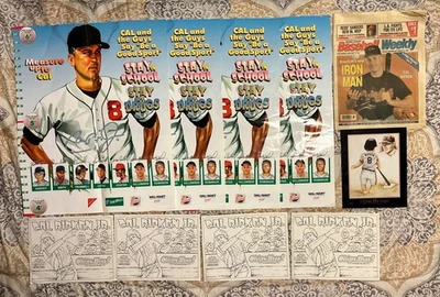 (10) CAL RIPKEN JR POSTER, NEWSPAPER, 8X10 PHOTO, COLORING PAGES LOT - Image 1 of 4