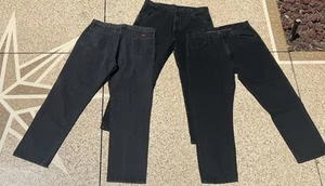 Vintage Mens Lot of 3 36X30 Rustler Jeans Faded Black Stone Wash Straight Leg - Picture 1 of 12
