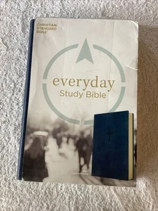 Everyday Bible CSB Holman Navy Leathertouch 23A - Picture 1 of 2