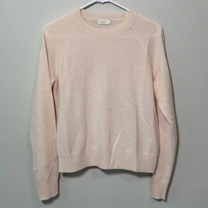 Spartina 449 Women's Sz Medium Peach 100% Cashmere Sweater Crew Neck Light Pink - Picture 1 of 4
