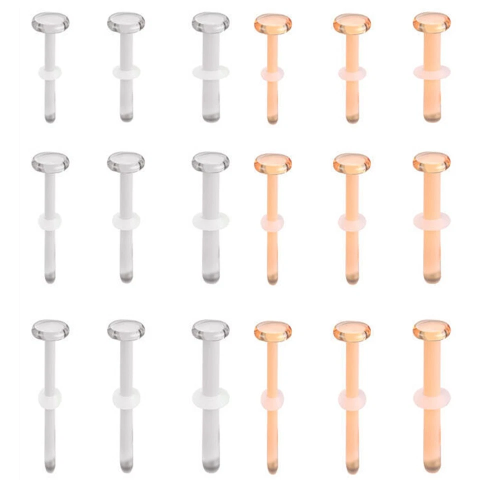 Lote de 3 piezas 14G/16G/18G Vidrio Transparente Nariz Tachuelas Cejas Piercing Labio Piercing Foto 1 de 4