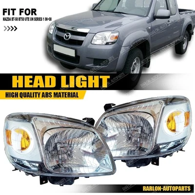 Pair Head Light For Mazda BT-50 BT50 Ute UN Series 1 2006~2008 LH+RH Front Lamps - image 1 of 3