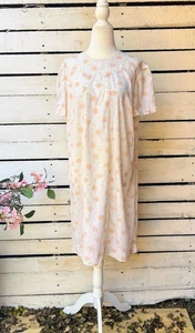 Vintage 60er Jahre Hauskleid Schmetterling Blumen Gehrock Kleid Herbst 60s Gr. L-XL - Bild 1 von 7