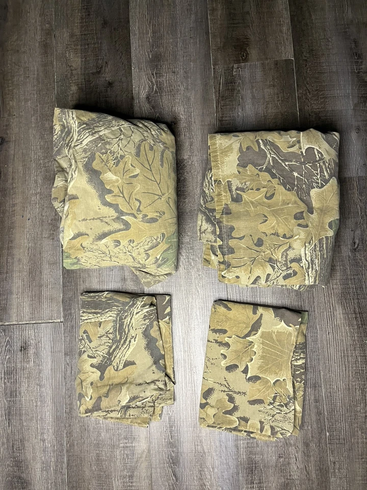 Realtree Advantage Camo Sheets Flat Fitted Pillow Cases Full Double 75”x94” - Image 1 of 4