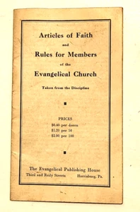 Articles Of Faith And Rules For Members Of The Evangelical Church - Foto 1 di 1