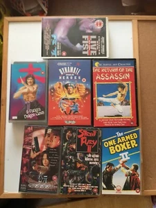 7x Vintage Martial Arts Big Box Ex Rental VHS Film Cassette Tapes Bundle - Picture 1 of 21