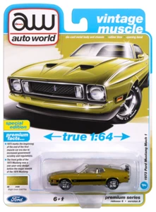 Auto World AWSP173-A 1/64 1973 Ford Mustang Mach 1 Green (B11) - Picture 1 of 1