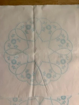 Jack Dempsey Stamped White Quilt Blocks 12 18"X18" Starburst Of Hearts - Image 1 of 4