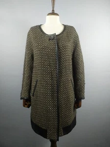 Kuna Alpaca Brown Tweed Jacket Coat Size 1 Women's - Picture 1 of 14