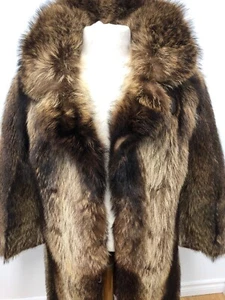 GENUINE RACCOON FUR COAT FOR MEN LENGTH 30 Inch Sz.XS n.19-308 - Picture 1 of 4