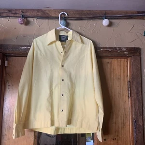 Vintage Carter and Churchill Wool Men’s Shirt L Japan Yellow Chrome Snaps - Picture 1 of 5