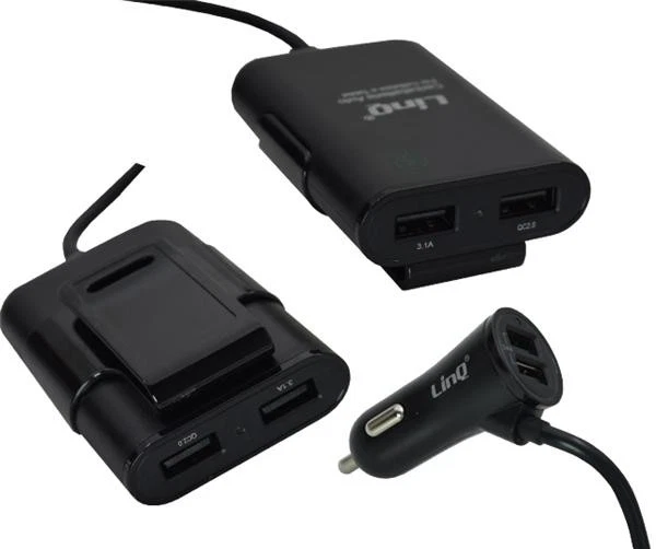 x Caricabatteria Da Auto Ricarica Veloce 4 Porte Usb 36w 8.4A Linq C-9v44 - Immagine 1 di 1