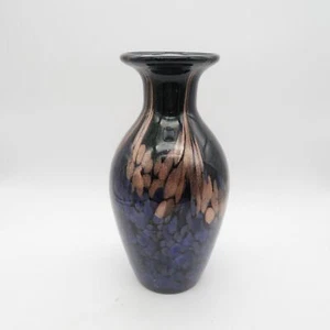 Vintage PIER 1 BLACK BROWN GREEN Purple GLITTER SWIRL Art Deco - Picture 1 of 6