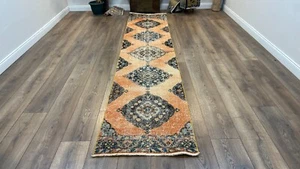 Alfombra de corredor naranja, alfombra hecha a mano, alfombra de cocina, alfombra de piso, antigua 2,6 x 12,3 pies - Imagen 1 de 10