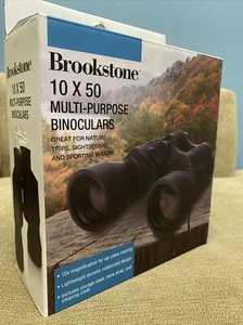 New Brookstone 10x50 Multi Purpose Binoculars 10x Magnification With Storage - Picture 1 of 3