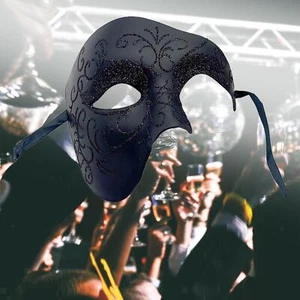 Vintage Style Masquerade Masks Men Mask Mardi Gras Glitter Decorative Half Face - Picture 1 of 4