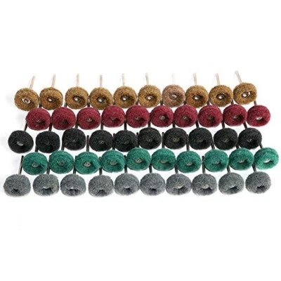 50PCS Abrasive Buffing Polishing Wheel Set 1 inch Scouring Pads with 3mm Mandrel - Image 1 of 4