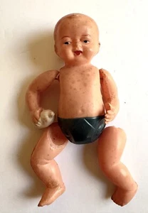 Vintage 1945 Jointed Celluloid Baby Girl Doll with Bottle Occupied Japan Stamp - Picture 1 of 4
